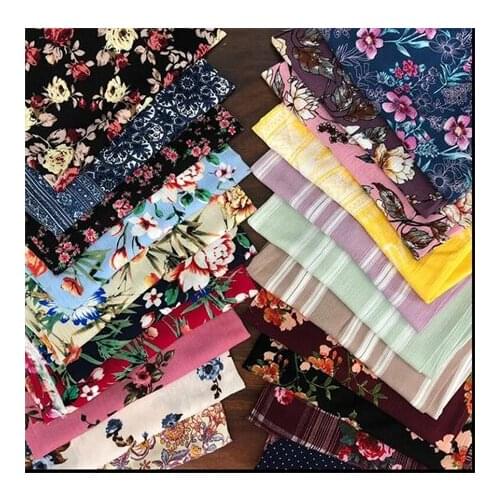 Rayon fabric dark floral printed fabric dress fabricLFCK080072