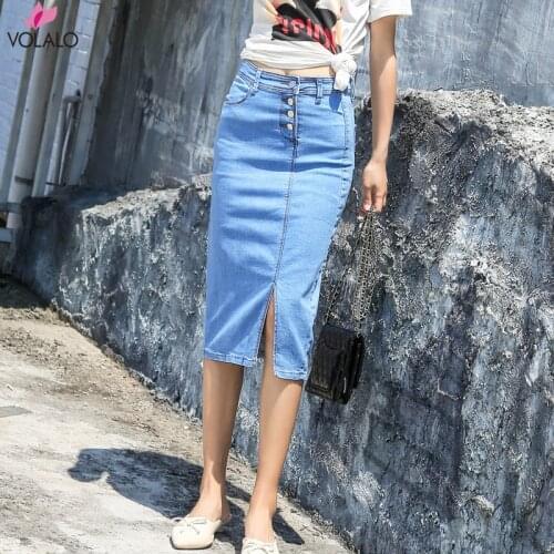 VOLALO Denim Skirts For Women