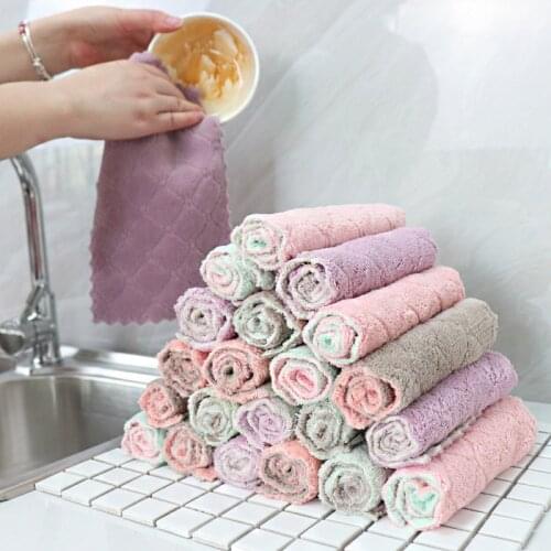 High-Efficiency Tableware Household Cleaning Towel Kitchen Tools Gadgets Super Absorbent Microfiber Kitchen Dish Cloth 1pc