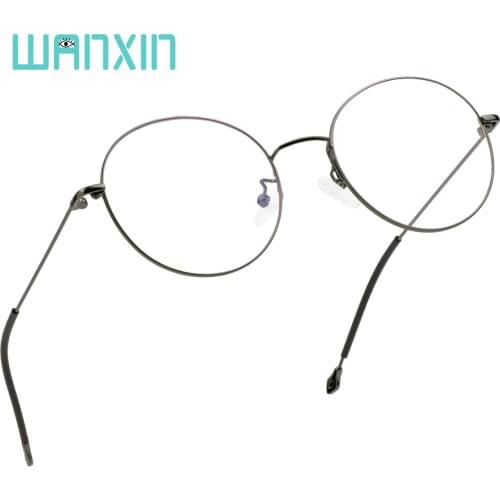 Wanxin UV400 Anti Eyestrain, Fashion Glasses,Round Glasses, Alloy Frame for Men/Women