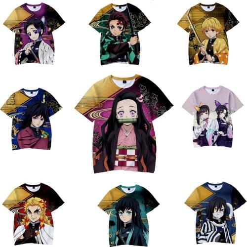 Kimetsu No Yaiba Funny Cartoon T Shirt Men Unisex Demon Slayer Harajuku T-shirt Demon Blame Anime Tshirt Graphic Top Tees Male