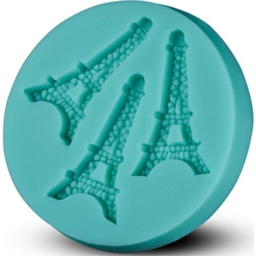 1pc Round Shape Eiffel Tower Silicone Fondant Baking Tray DIY Cake Decorations Baking Pastry Tools JH094