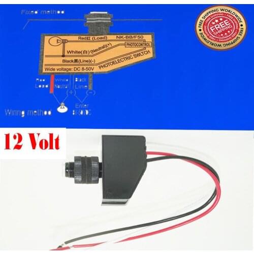 12 Volt Button Style Dusk-To-Dawn Photocell Sensor - Light Up The Night ! 8-50V