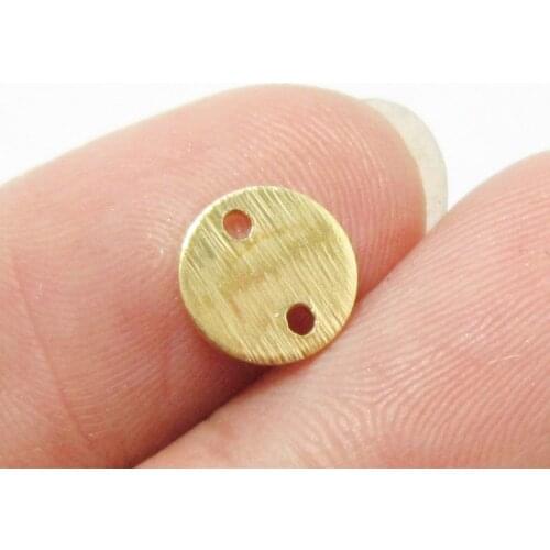 Brass round charm Earrings findings 8x0.85mm Textured brass connector necklace findings -20pcs R1365