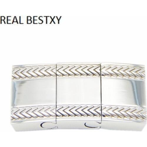 20pcs/lot hole size 18*4mm Custom logo Leather Bracelet Connectors Magnetic Clasps Stainless Steel Clasp DIY Jelwely Making Find