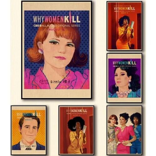22 Designs Tv Show Why Women Kill Kraftpaper Poster Artwork Homedecal Fancy Wall Sticker for Coffee House Bar