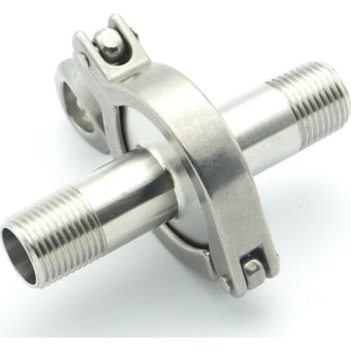 304 Stainless Steel Sanitary Pipe Fitting Set 1-1/4" BSP Male Thread Ferrule + 2" Tri Clamp + Silicon Gasket For Home Brew