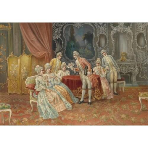 Free shipping classic court figure noble earl flowers oil painting canvas prints on canvas home wall art decoration picture