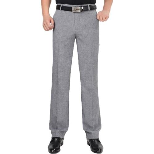 Mens Casual White Pants Formal Business Suit Pants for Men Spring Autumn Male Classic Thin Office Baggy Dress Trousers Summer