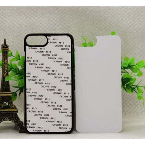 For iPhone 7 plus case cover sublimation diy printing heat press transfer with white metal insert plate i7 blank cases 200pcs
