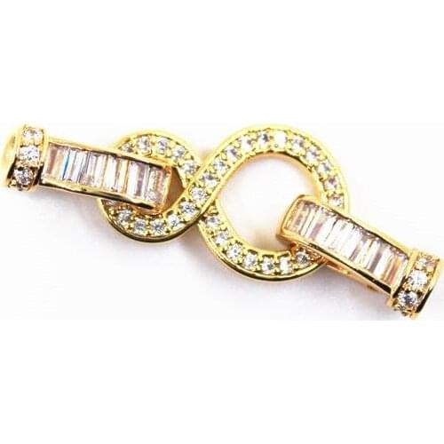 DIY accessories 14K Gold Filling micro set key necklace bracelet chain buckle decorative clasp new wholesale