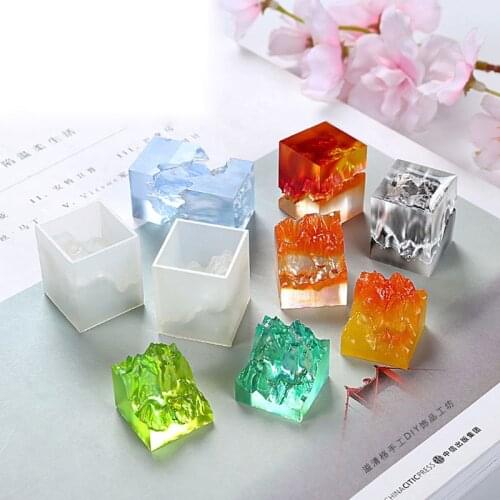 Double-side Snow Mountain Mold Epoxy Resin Silicone Mold Micro Landscape Craft Candle Mold Soap Making Cake Decorations