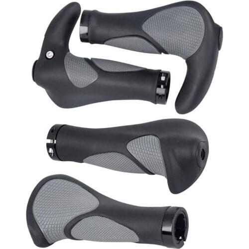 Bike Bicycle Grips Rubber Horn Shape Comfort Non-slip Handlebar Grip For MTB BMX Cycling Ergonomic Design Parts Accessories