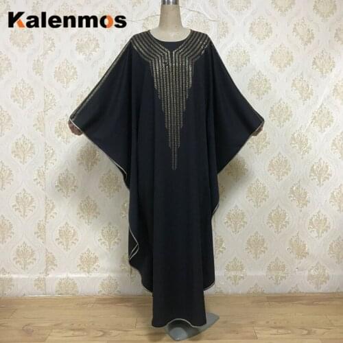 Kalenmos Muslim Abaya Dress Moroccan Kaftan Eid Ramadan Islamic Women Rhinestone Dubai Prayer Hijab Dresses Caftan Long Robe New