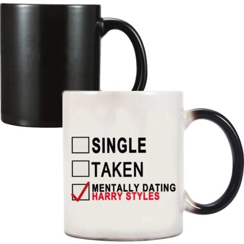 Novelty Harry Styles Magic Funny Mentally Dating 11oz Color Changing Coffee Mugs