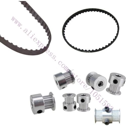 1 Set UM 2 3D Printer GT2 Timing Belt +GT2 Timing Pulleys 16Teeth/20Teeth,5mm/8mm Bore for Ultimaker 3D Printer Use