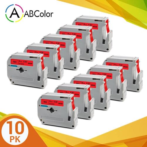 M-K421 MK421 Compatible for Brother P-touch M Tape Label Tape MK221 MK-421 for Brother P-touch Label Printer Ribbon Black on Red