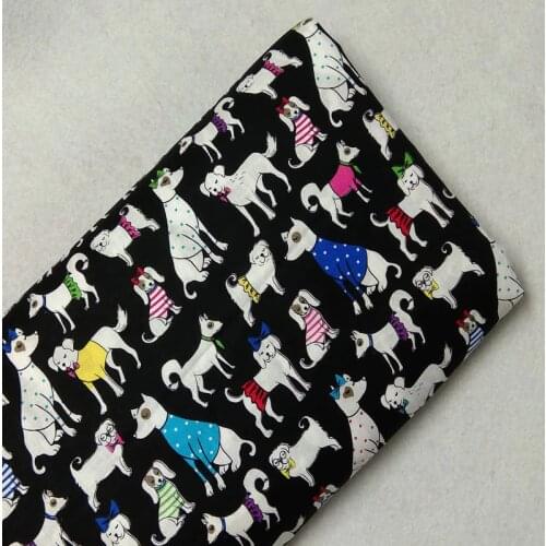 Cute Digital Printed Vivid Cartoon Dog Printed Cotton Fabric for sewing bedding cloth decoration 50x105cm