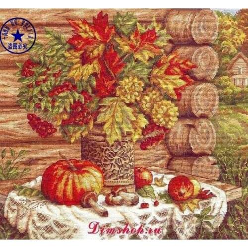 Top Quality beautiful lovely counted cross stitch kit wood house cherry pumpkin mushroom