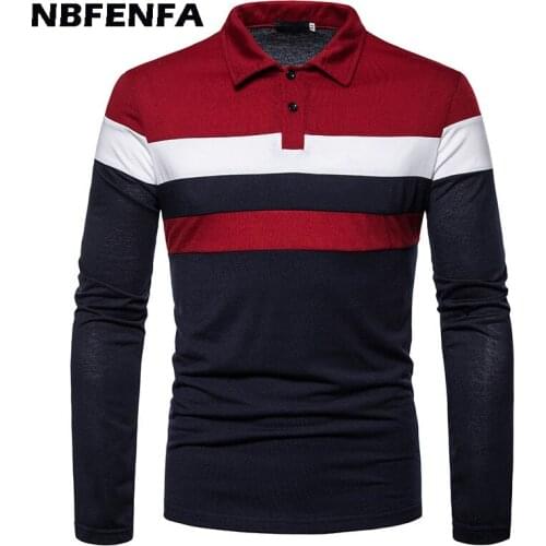 NBFENFA Long Sleeve Polos For Men