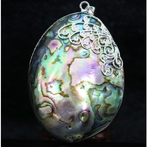 Popular natural abalone shell 38x52mm oval pendant hot sale newly diy jewelry accessory B1111