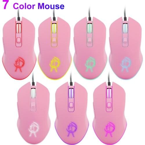 Wired Mouse Professional Weighted Design Mause Optical 3200 DPI USB Colored LED office home Mice With Mouse Pad For Laptop PC