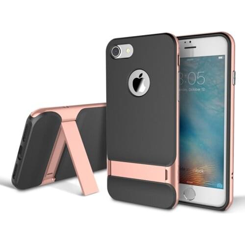Rock for iPhone 7 7 plus phone case royce Kickstand holder PC frame + TPU back case luxury cover for iphone 7 case