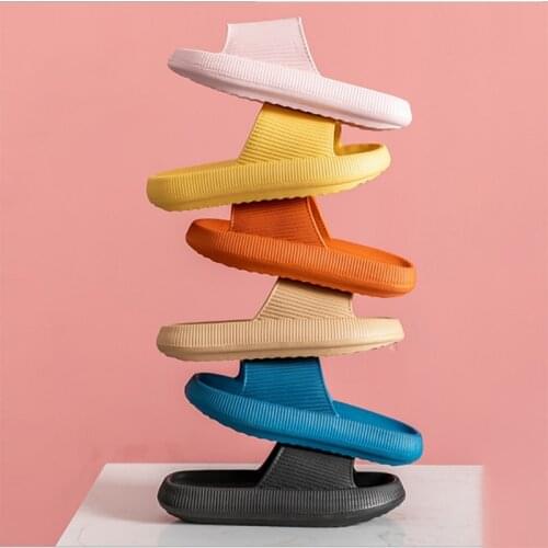 Women Thick Platform Slippers Summer Beach Eva Soft Sole Slide Sandals Leisure Men Ladies Indoor Bathroom Anti-slip Shoes