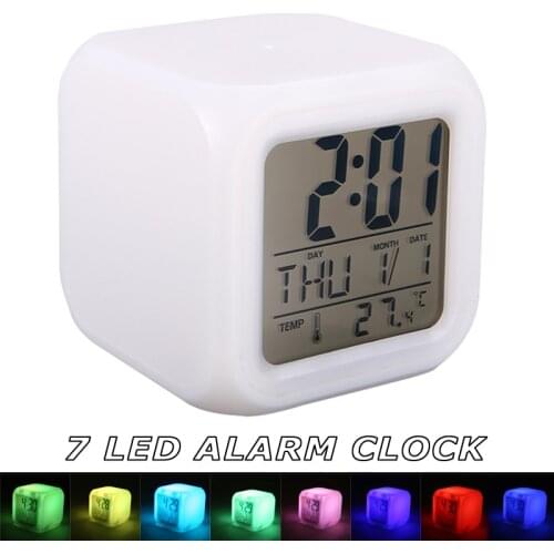 7 Color LED Changing Digital Alarm Clock Night Light Desk Home Indoor Decor For Bedroom Kid Home Decorations Accessories