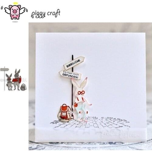 Piggy Craft metal cutting dies cut die mold Backpack glasses rabbit Scrapbook paper craft knife mould blade punch stencils dies