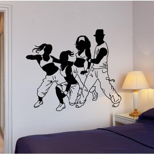Vinyl applique dancing step youth room hip hop dance art deco, street dance wall stickers, teen bedroom fashion decoration 3581