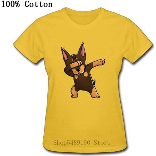 Funny Pinscher Dabbing Dog Animal Dab Brown Doberman T-Shirt Women Tshirt Owners Gifts Pet Puppy Fashion Cotton T Shirt Camiseta