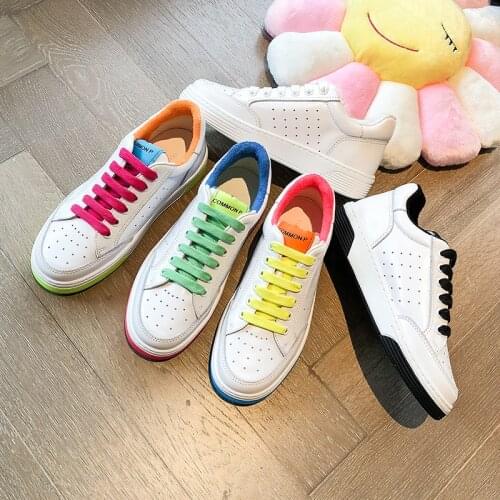 Brand small white shoes women 2021 summer new versatile leather flat flat color breathable sportswear shoes free shipping