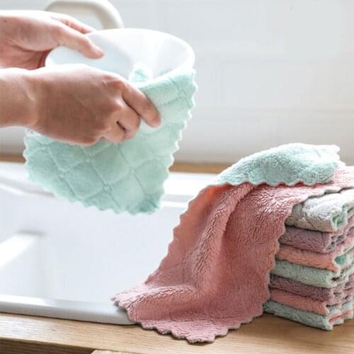 10pcs/lot High Quality Thick Kitchen Rag Dishwashing Cloth Lint-Free Tablecloth