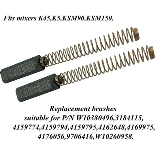 2 Pcs Carbon Motor Brushes Motor Brush Spare Replacement Parts Motor Brush For Mixers W10380496 W10260958 4162648