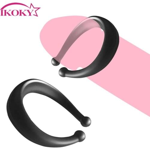 2PCS/Set Male Foreskin Corrector Delay Ejaculation Sex Toys for Men Male Adult Products Silicone Penis Ring Cock Ring