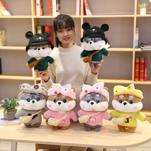 30cm Cartoon Cute Shiba Inu Dog Cosplay Dress Up Plush Toys Stuffed Cute Animals Doll Soft Pillow for Kids Girls Birthday Gift