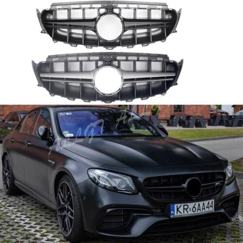 Car Front Racing Grill Billet Bumper Grille Upper Cover Fit For Mercedes Benz W213 E-Class E63 2016 2017 2018 2019 AMG