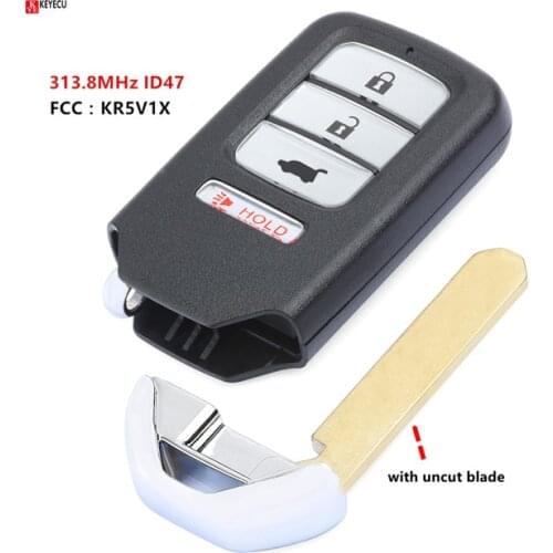 KEYECU 313.8MHz ID47 KR5V1X A2C83161800 / ACJ932HK1210A Smart 4 Button Remote Key Fob for Honda HR-V FIT CR-V CR-Z 2015-2020