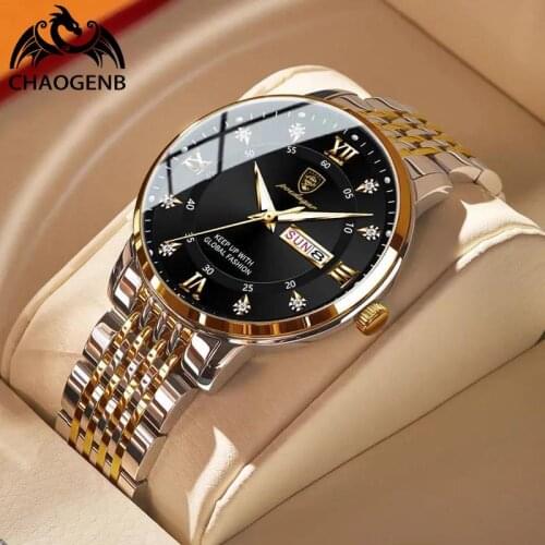 CHAOGENB Mens Stainless Steel Watch