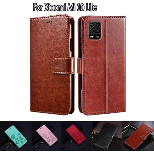 Flip Cover For Xiaomi Mi 10 Lite Case Phone Protective Shell Funda Case For Mi10 Lite Wallet Leather Book Etui Hoesje Coque Capa