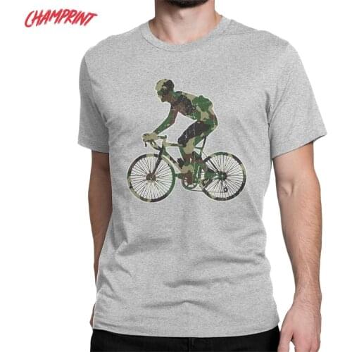 Mountain Bike Vintage Camouflage Men T Shirts MTB Biker Casual Tees Short Sleeve O Neck T-Shirts Cotton Gift Idea Clothes