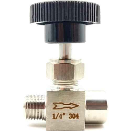 Needle Valve Adjustable 1/4 inch Male to Female Thread Stainless Steel 304 Flow Control Shut Off Crane Needle Valve