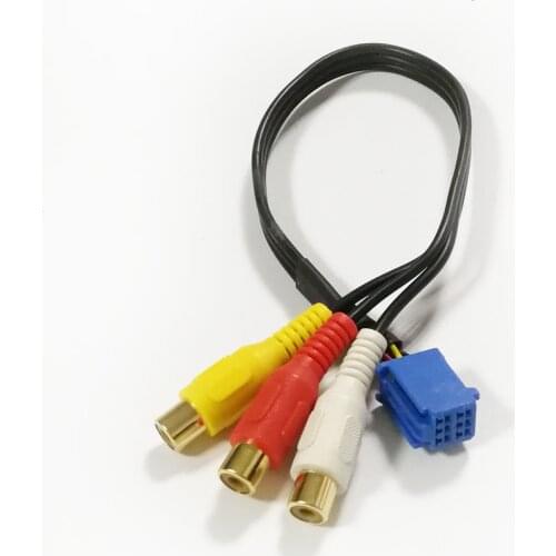 Biurlink 6 Pin RCA Wire Car DVD Navigation RCA Line Out Cable Adapter For Toyota Navigation Blue 6Pin Plug
