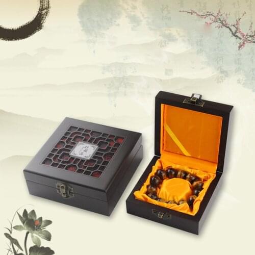 Chinese Style Wooden Jewelry Box Classical Bracelet Buddhist Bead Storage Case Packaging Retro Hollow Gift Display Organizer Wit