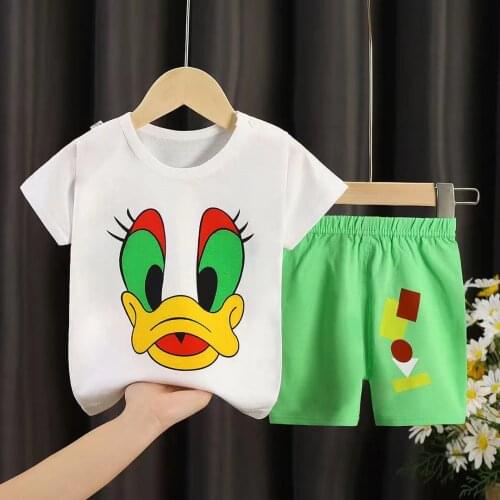 Baby Girls Clothes Set Summer Boys Tshirt Tees Top For Kids Shorts Pants Toddler Children Sportwear Suits 0-4 Years Pajamas Set