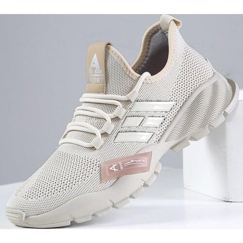 New mens shoes summer Korean version of trendy shoes fashion casual sneakers flying woven surface breathable casual shoes