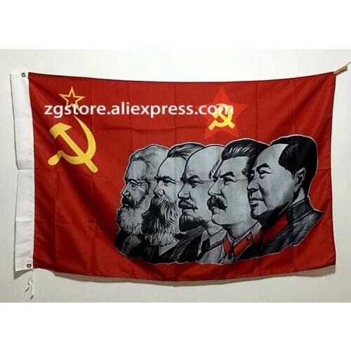Marx Communism Flag Lenin Stalin CCCP USSR Soviet Emblem Flag 3X5FT 150X90CM Banner brass metal holes