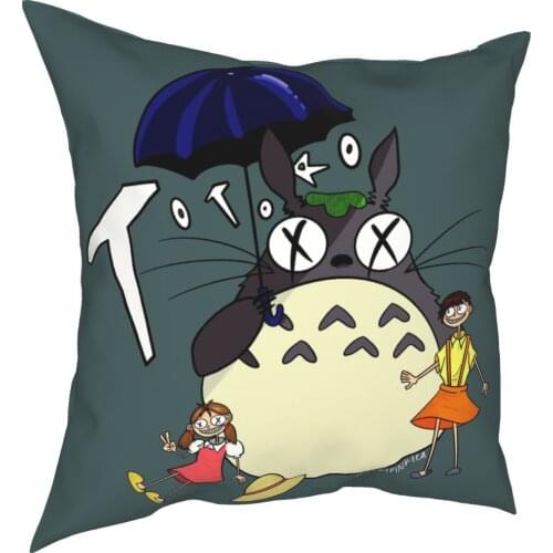 My Neighbor Totoro Anime Pillowcase Printing Polyester Cushion Cover Decorations Pillow Case Cover Home Zipper 45*45cm