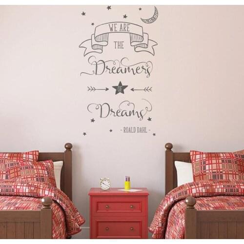 We Are The Dreamers Of Dreams Wall Decal Quotes Nursery Kids Room Play Room Home Decor Removable Mural Vinyl Wall Sticker S101